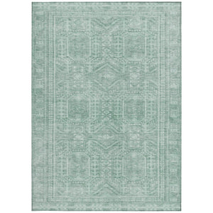HomeRoots 10' Teal Blue & Aqua Geometric Washable Area Rug – Stylish, Durable for Indoors & Outdoors, Easy Care 625947