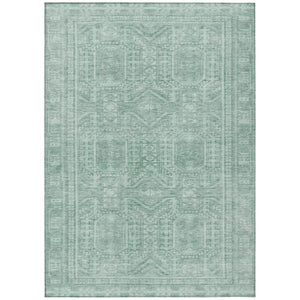 HomeRoots 10' Teal Blue & Aqua Geometric Washable Area Rug – Stylish, Durable for Indoors & Outdoors, Easy Care 625947