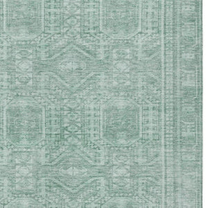 HomeRoots 10' Teal Blue & Aqua Geometric Washable Area Rug – Stylish, Durable for Indoors & Outdoors, Easy Care 625947