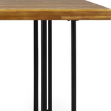 Christopher Knight Home® - Noble House - Noah Outdoor Modern Industrial Acacia Wood Dining Table, Teak and Black