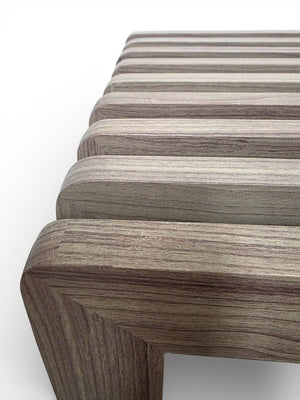 English Elm Dune Slatted Aluminum Outdoor Bench with Rounded Edges for Patio or Garden Ash Brown B2755P462213