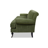 English Elm Alana Lawson Three-Cushion Tightback Sofa, Olive Green Performance Velvet