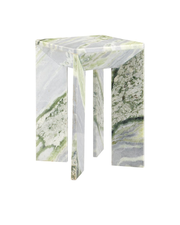 Currey & Company Minerale Green Onyx Accent Table - Unique Natural Stone Design With Striking Veins And Elegant Finish Green Green Onyx Marble 3000-0326-currey-company
