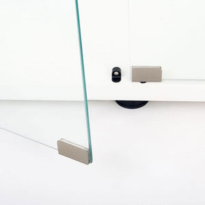 English Elm Tempered Glass Display Cabinet With Bluetooth Led Lights, Lockable Door, & Smooth Rolling Casters W3155S00010-GIGA