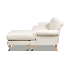 English Elm Jennifer Taylor Home - Alana 88" L-Shape Reversible Sectional Sofa with Linen Beige Upholstery, Kiln-Dried Frame, Foam Comfort B2719P238357