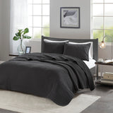 Madison Park Keaton Casual 3 Piece Quilt Set MP13-6133 Black