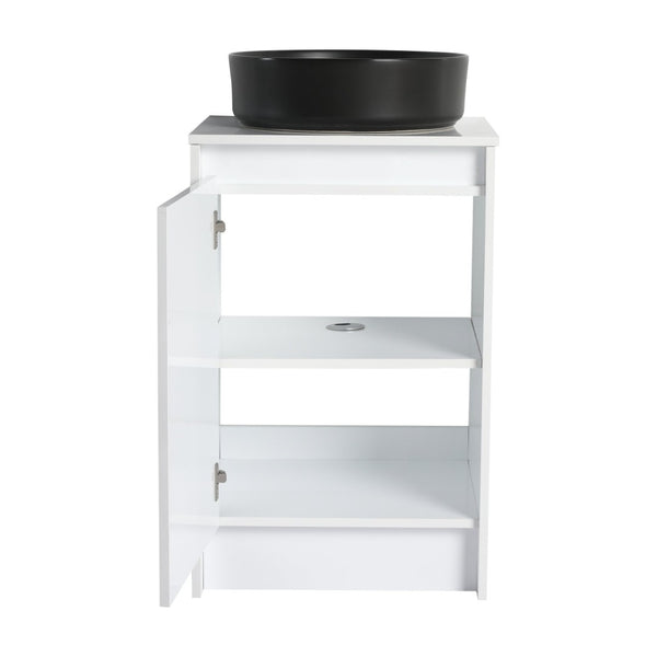 English Elm 20" Freestanding Vanity with Ceramic Sink Soft Close Storage Glossy White Bath W999S00386