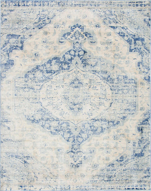 Unique Loom Asheville Tanglewood Machine Made Medallion Rug Blue, Light Blue/Navy Blue/Beige 8' 0" x 10' 0"