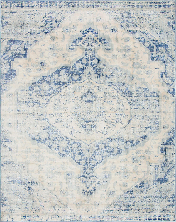 Unique Loom Asheville Tanglewood Machine Made Medallion Rug Blue, Light Blue/Navy Blue/Beige 8' 0" x 10' 0"