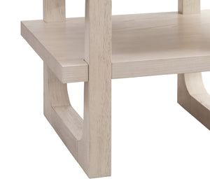 Basset Mirror Newport Coastal Modern Rectangular End Table With White Marble Top And Sun-bleached Ash Finish White Wood,Marble 6260-lr-200