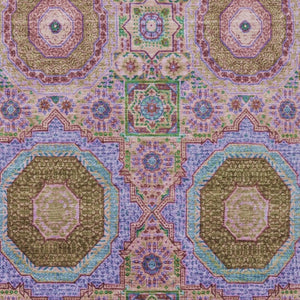 HomeRoots 5' X 8' Pink and Teal Blue Medallion Indoor/Outdoor Rug - Washable, Durable & Stylish Accent Piece 626015