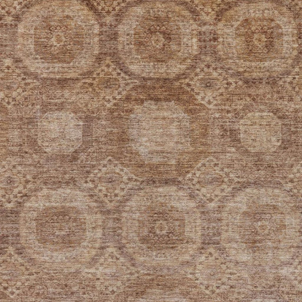 HomeRoots 5' X 8' Stylish Copper & Rust Medallion Area Rug - Washable, Durable for Indoor & Outdoor Use 626069