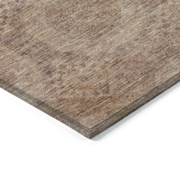 HomeRoots 8' Copper and Rust Round Medallion Area Rug - Durable, Washable, Stylish for Indoor and Outdoor Use 626070