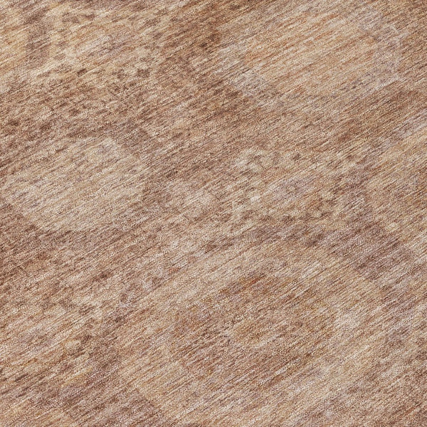HomeRoots 8' Copper and Rust Round Medallion Area Rug - Durable, Washable, Stylish for Indoor and Outdoor Use 626070