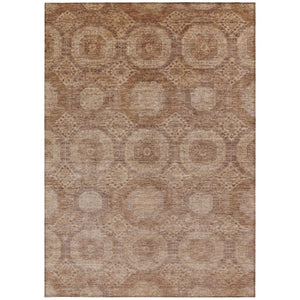 HomeRoots 8' X 10' Copper Medallion Area Rug - Washable, Stain Resistant, Perfect for Indoor & Outdoor Use 626071