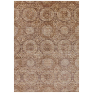 HomeRoots 8' X 10' Copper Medallion Area Rug - Washable, Stain Resistant, Perfect for Indoor & Outdoor Use 626071