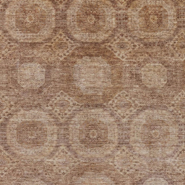 HomeRoots 8' X 10' Copper Medallion Area Rug - Washable, Stain Resistant, Perfect for Indoor & Outdoor Use 626071