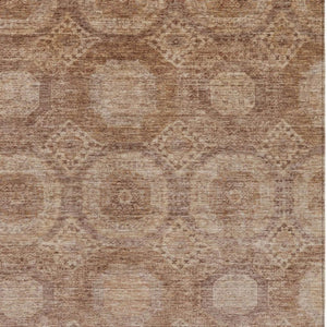HomeRoots 9' X 12' Copper Medallion Washable Indoor/Outdoor Rug – Durable, Stain-Resistant & Elegant Design! 626072