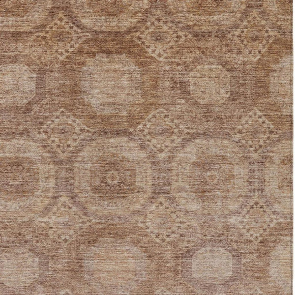 HomeRoots 9' X 12' Copper Medallion Washable Indoor/Outdoor Rug – Durable, Stain-Resistant & Elegant Design! 626072