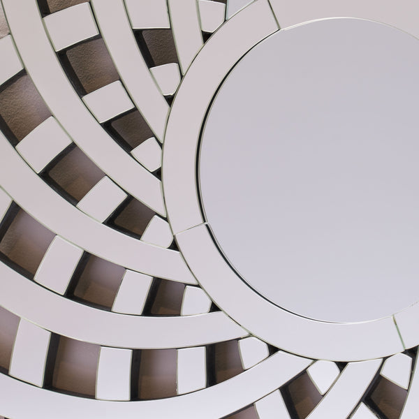 English Elm Christopher Knight Home® - MIRROR Flower Wall Silver Mirror — 31.5" Handcrafted Faux Wood Framed Decorative Round Accent Piece 62612.00