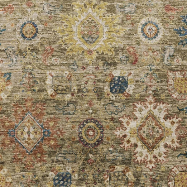 HomeRoots 8' X 10' Floral Medallion Area Rug - Brown, Beige & Navy Blue - Stylish, Washable & Durable for Indoors/Outdoors 626131