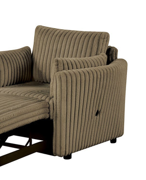 English Elm Contemporary Mezzanotte Italian Leather Armchair with Track Arms, Welted Box Cushions & Metal Legs Brown 21 L x 11 W x 23 H B2741S00668