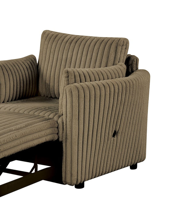 English Elm Contemporary Mezzanotte Italian Leather Armchair with Track Arms, Welted Box Cushions & Metal Legs Brown 21 L x 11 W x 23 H B2741S00668