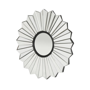 English Elm Christopher Knight Home® - MIRROR Huseby Glam Flower Accent Mirror – 36" Round Faux Wood Black Frame, Handcrafted Elegance 62614.00