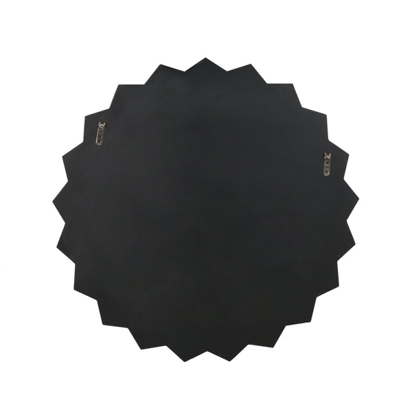 English Elm Christopher Knight Home® - MIRROR Huseby Glam Flower Accent Mirror – 36" Round Faux Wood Black Frame, Handcrafted Elegance 62614.00