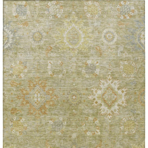 HomeRoots 5' X 8' Sage Copper Floral Medallion Rug - Washable, Durable, Indoor/Outdoor, Perfect for High Traffic Areas 626147