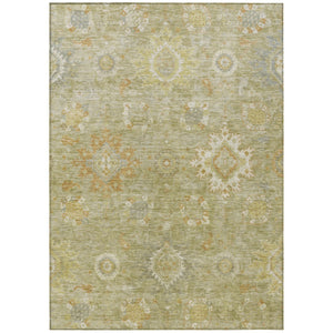 HomeRoots 5' X 8' Sage Copper Floral Medallion Rug - Washable, Durable, Indoor/Outdoor, Perfect for High Traffic Areas 626147