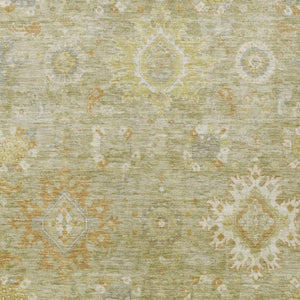 HomeRoots 5' X 8' Sage Copper Floral Medallion Rug - Washable, Durable, Indoor/Outdoor, Perfect for High Traffic Areas 626147