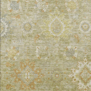 HomeRoots 10' Sage Copper & Ivory Floral Medallion Rug – Washable Indoor/Outdoor Area Rug for Versatile Spaces 626151