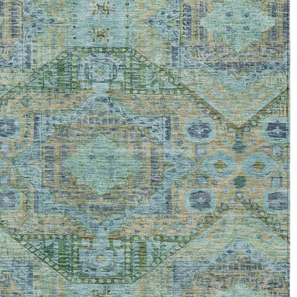 HomeRoots 8' X 10' Vibrant Moroccan Quatrefoil Area Rug – Washable, Stain-Resistant for Indoor & Outdoor Use! 626173