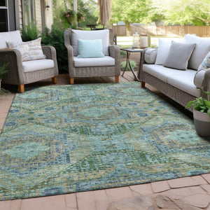 HomeRoots 8' X 10' Vibrant Moroccan Quatrefoil Area Rug – Washable, Stain-Resistant for Indoor & Outdoor Use! 626173