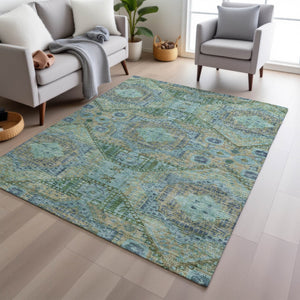 HomeRoots 8' X 10' Vibrant Moroccan Quatrefoil Area Rug – Washable, Stain-Resistant for Indoor & Outdoor Use! 626173