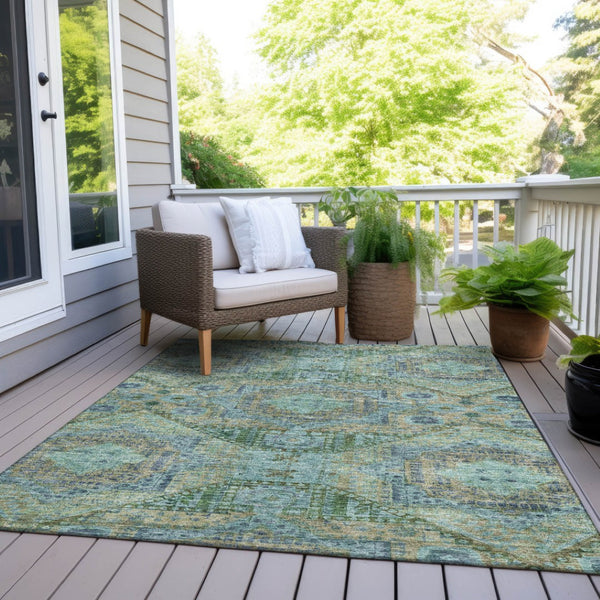 HomeRoots 8' X 10' Vibrant Moroccan Quatrefoil Area Rug – Washable, Stain-Resistant for Indoor & Outdoor Use! 626173