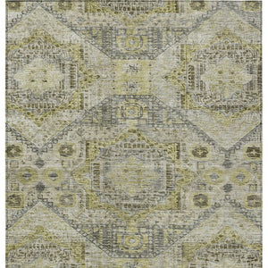 HomeRoots 5' X 8' Khaki and Gray Moroccan Area Rug - Stylish, Washable, Durable for Indoor & Outdoor Spaces 626177