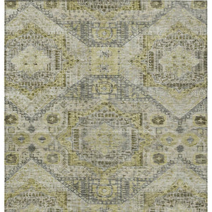 HomeRoots 5' X 8' Khaki and Gray Moroccan Area Rug - Stylish, Washable, Durable for Indoor & Outdoor Spaces 626177