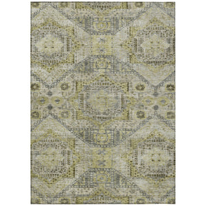 HomeRoots 5' X 8' Khaki and Gray Moroccan Area Rug - Stylish, Washable, Durable for Indoor & Outdoor Spaces 626177