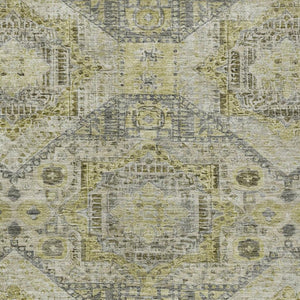 HomeRoots 5' X 8' Khaki and Gray Moroccan Area Rug - Stylish, Washable, Durable for Indoor & Outdoor Spaces 626177