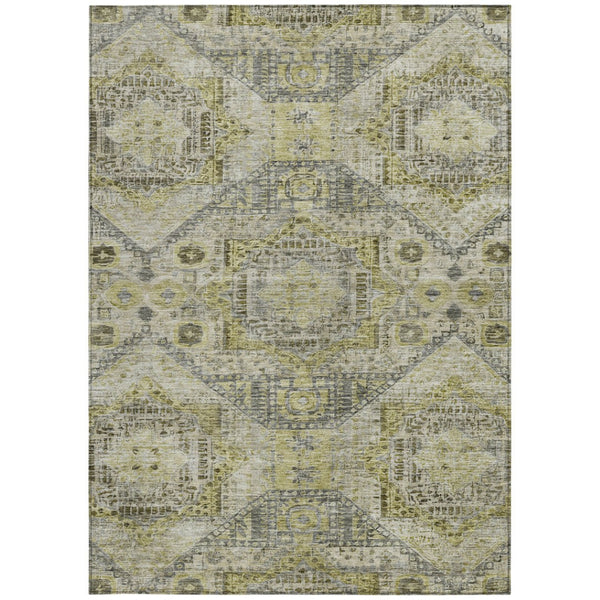 HomeRoots 8' X 10' Khaki and Gray Moroccan Washable Area Rug - Stylish, Durable, Indoor/Outdoor Décor Choice! 626179
