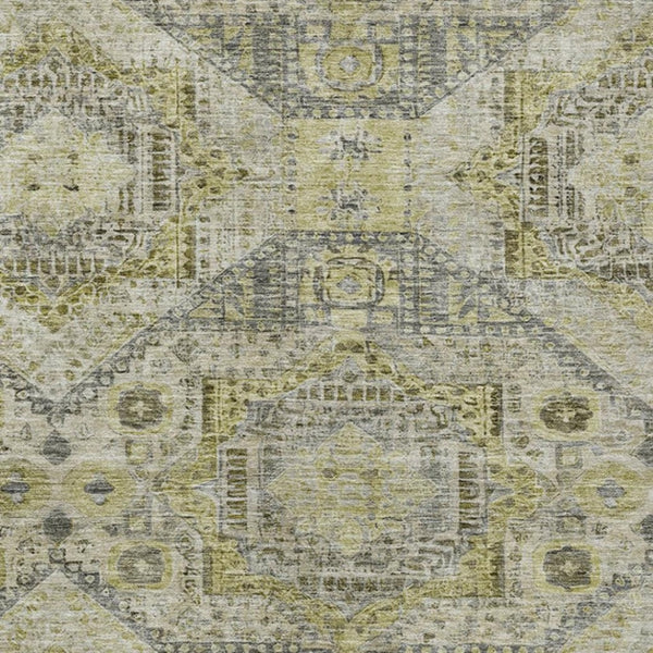 HomeRoots 8' X 10' Khaki and Gray Moroccan Washable Area Rug - Stylish, Durable, Indoor/Outdoor Décor Choice! 626179