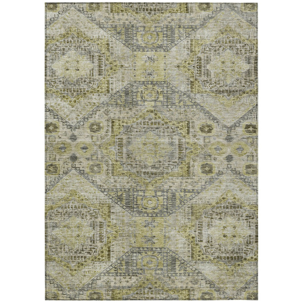 HomeRoots 10' Khaki and Gray Moroccan Washable Area Rug – Durable, Stylish Indoor/Outdoor Décor for Any Space 626181