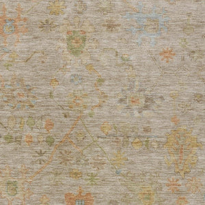 HomeRoots 5' Beige and Orange Floral Area Rug - Washable, Durable Design for Indoor/Outdoor Spaces, 5x8 ft 626189