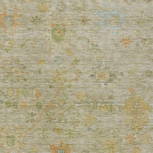 HomeRoots 10' Elegant Khaki and Beige Floral Washable Area Rug for Indoor & Outdoor Spaces - Durable & Stylish! 626229