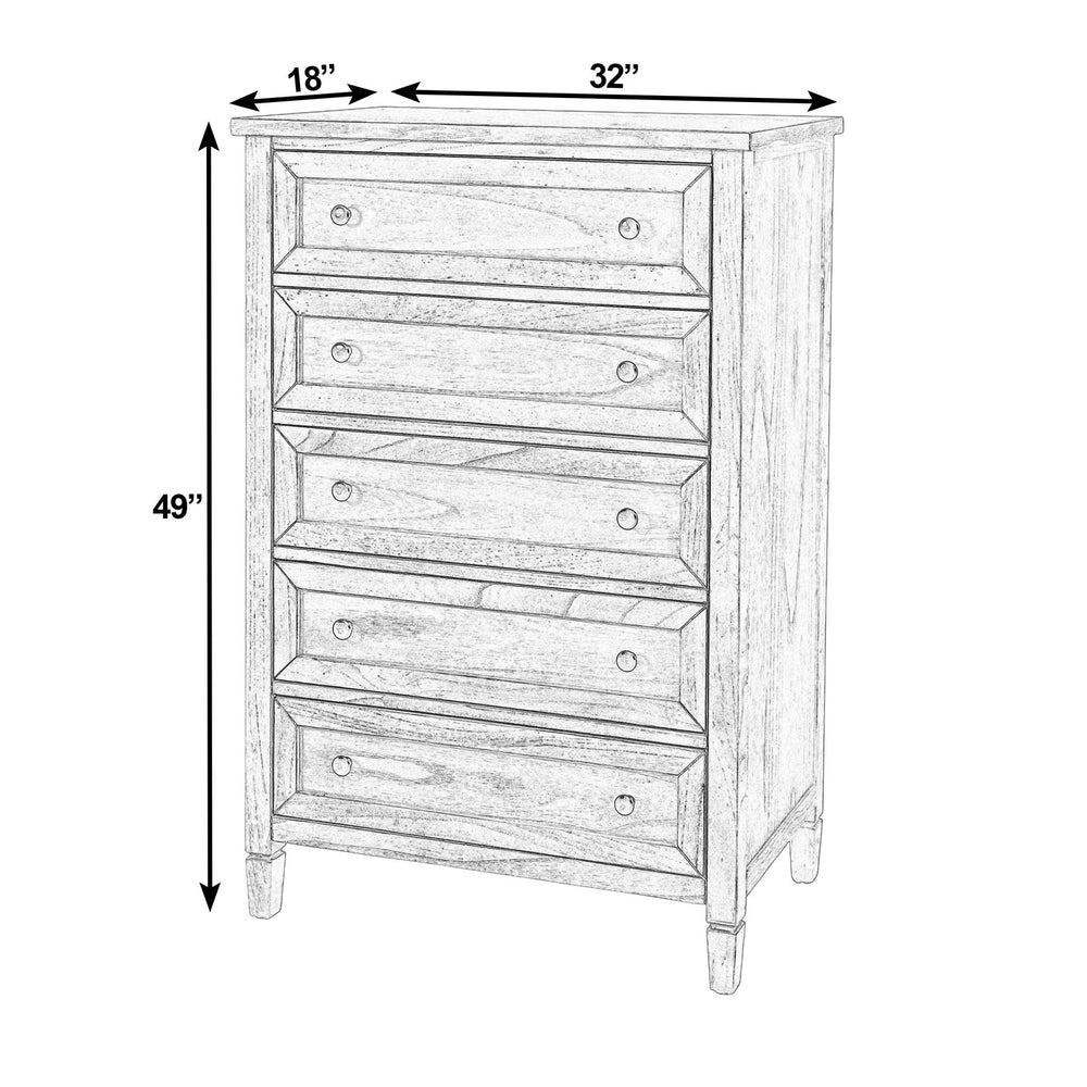 Butler Specialty Butler Flagstaff 32" W 5-Drawer Chest in Rustic Gray — Durable Mindi Wood, Soft-Close Drawers, Anti-Tip 6262449