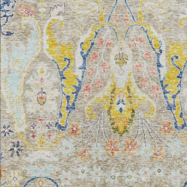 HomeRoots 10' X 14' Elegant Floral Indoor Outdoor Area Rug - Durable, Machine Washable, Stain Resistant Design 626271
