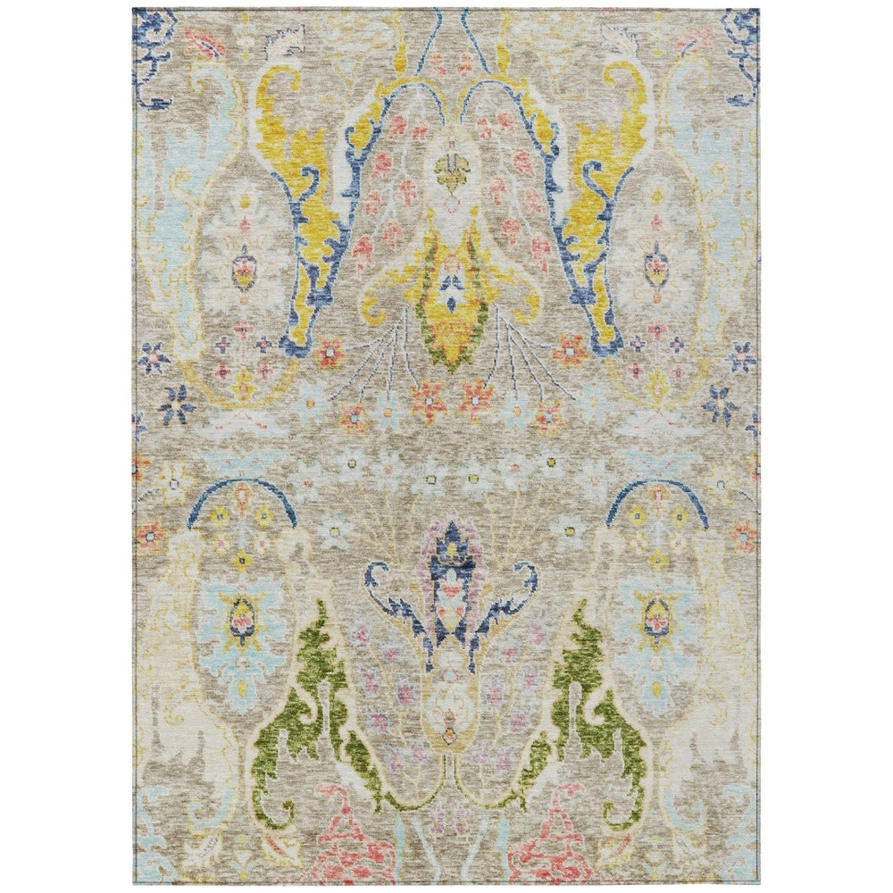HomeRoots 10' X 14' Elegant Floral Indoor Outdoor Area Rug - Durable, Machine Washable, Stain Resistant Design 626271