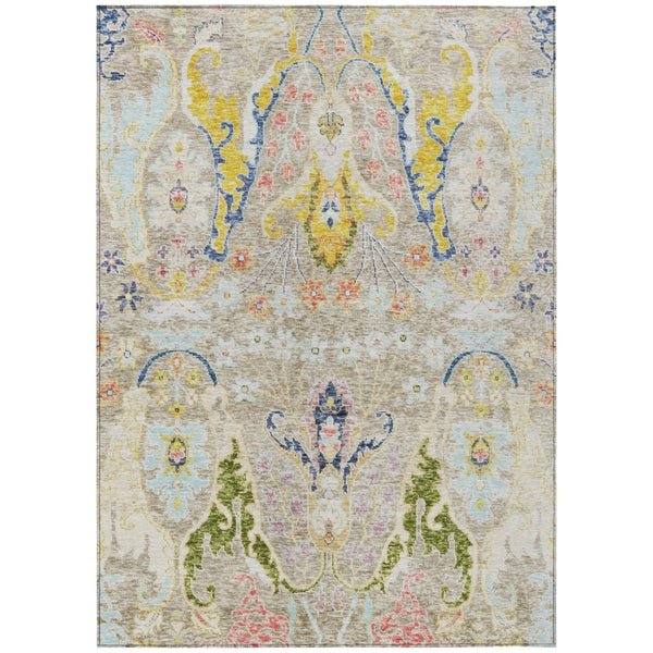 HomeRoots 10' X 14' Elegant Floral Indoor Outdoor Area Rug - Durable, Machine Washable, Stain Resistant Design 626271